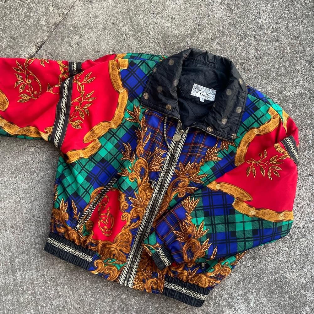 90’s Gallery Sport abstract plaid windbreaker
